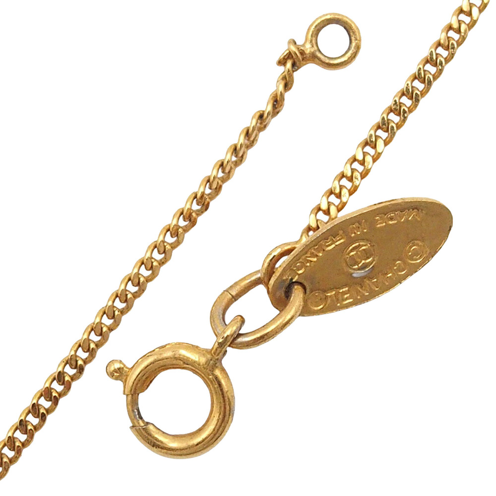 Pre-Loved Chanel CC Gold Plated Strass Pendant Necklace - Picture 6 of 10